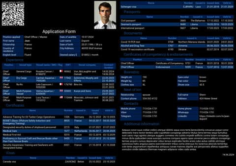 Exemple de CV de marin